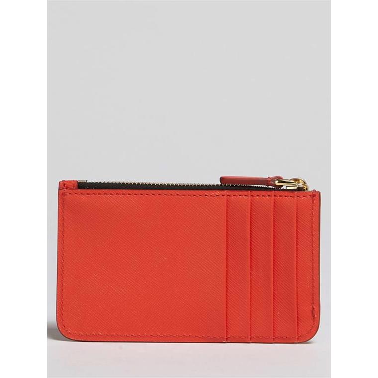 MARNI CC Holder W/Zip, Indian Orange 